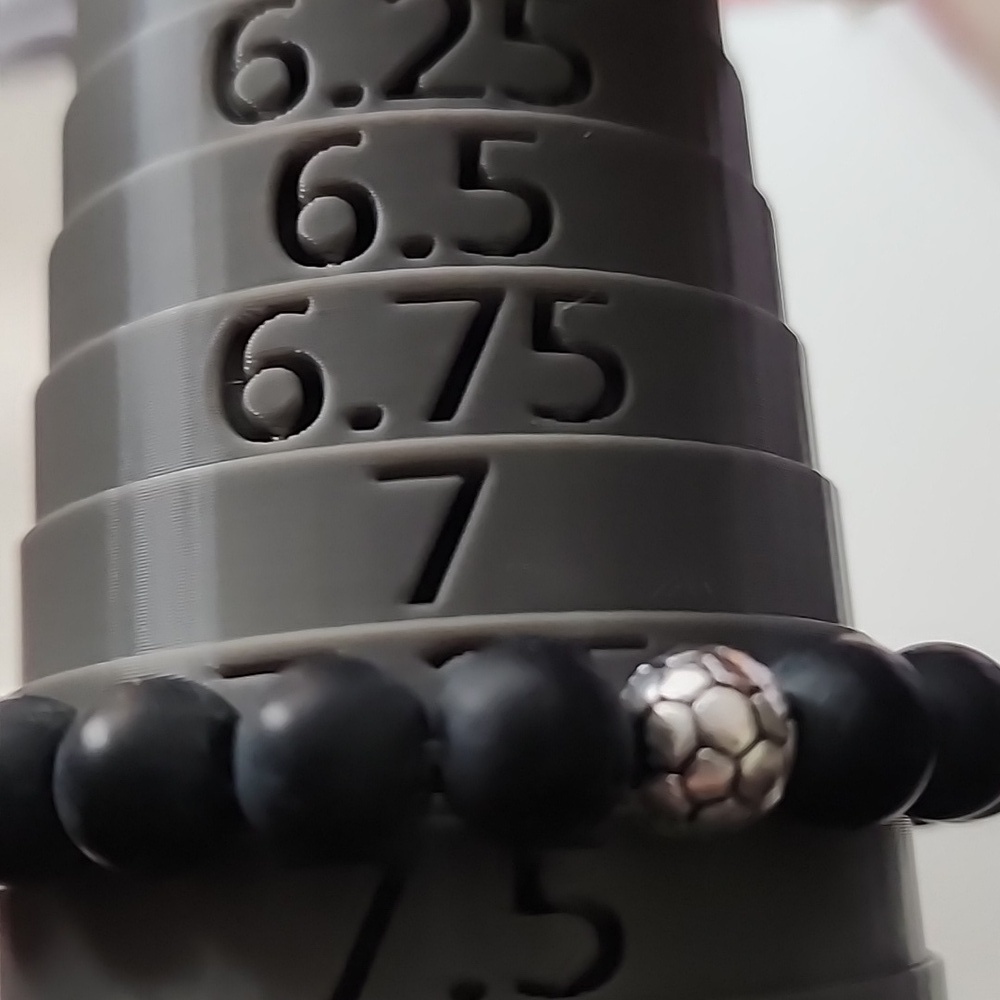 Beaded Stone Black Bracelet Frosted  SOCCER BALL - Picture 3 of 3